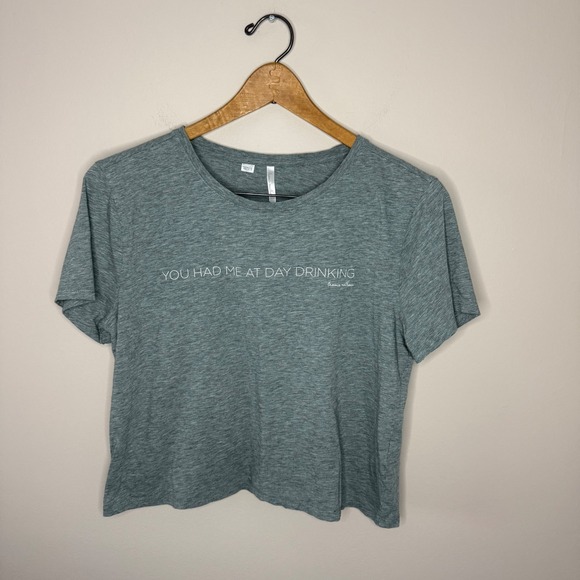 Women's Travis Mathew Day Drinking Cropped TShirt Top Gray Size S - Picture 1 of 4